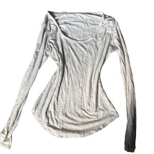 Lululemon Corset style Grey and white long sleeve top